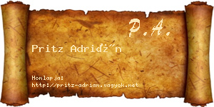 Pritz Adrián névjegykártya